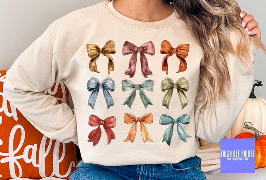 DTF FALL-THEMED COLOR BOWS COLLAGE TRANSFER