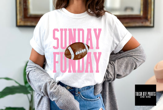 DTF SUNDAY FUNDAY FOOTBALL PINK TRANSFER