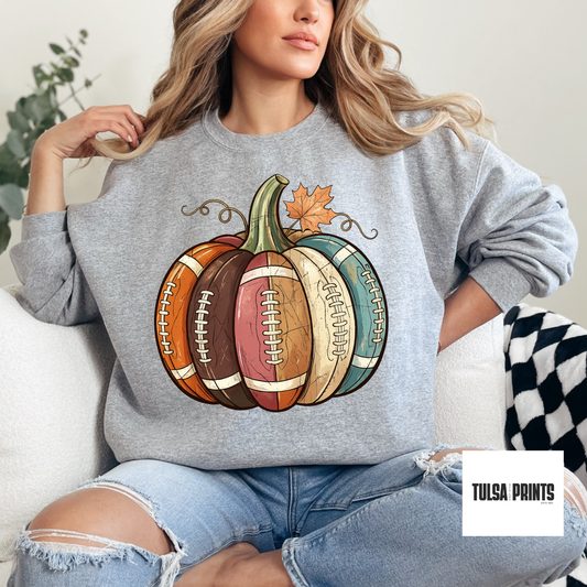 DTF COLORFUL FOOTBALL PUMPKIN TRANSFER