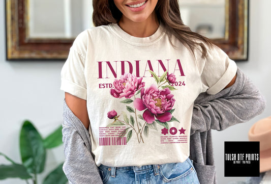 DTF INDIANA STATE FLOWER TRANSFER
