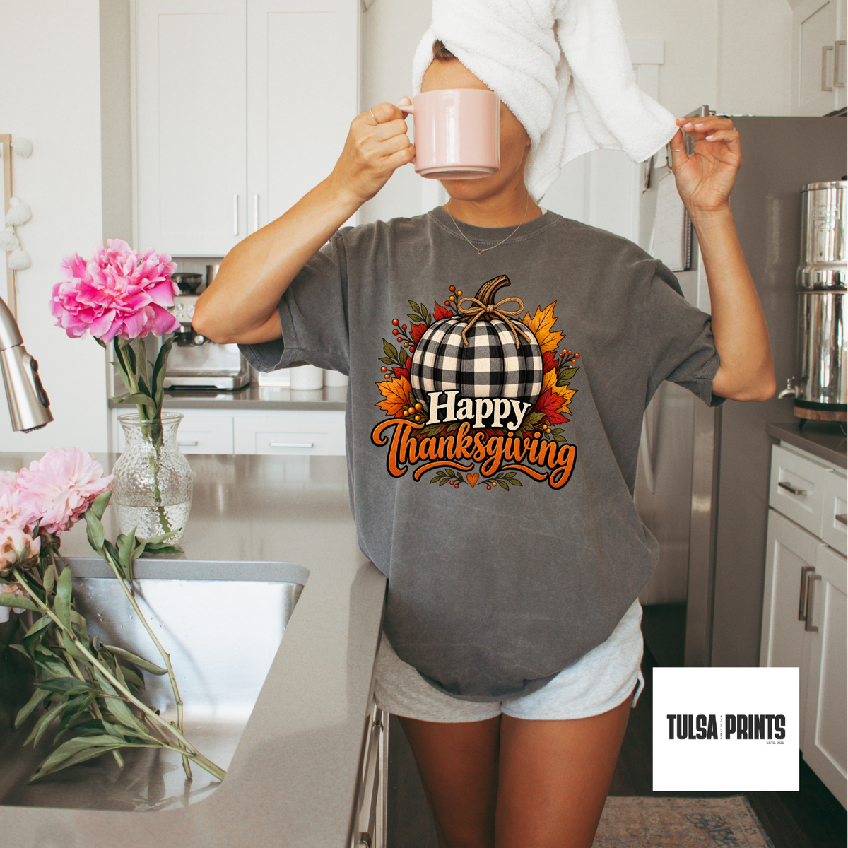 DTF THANKSGIVING PLAID PUMPKIN TRANSFER