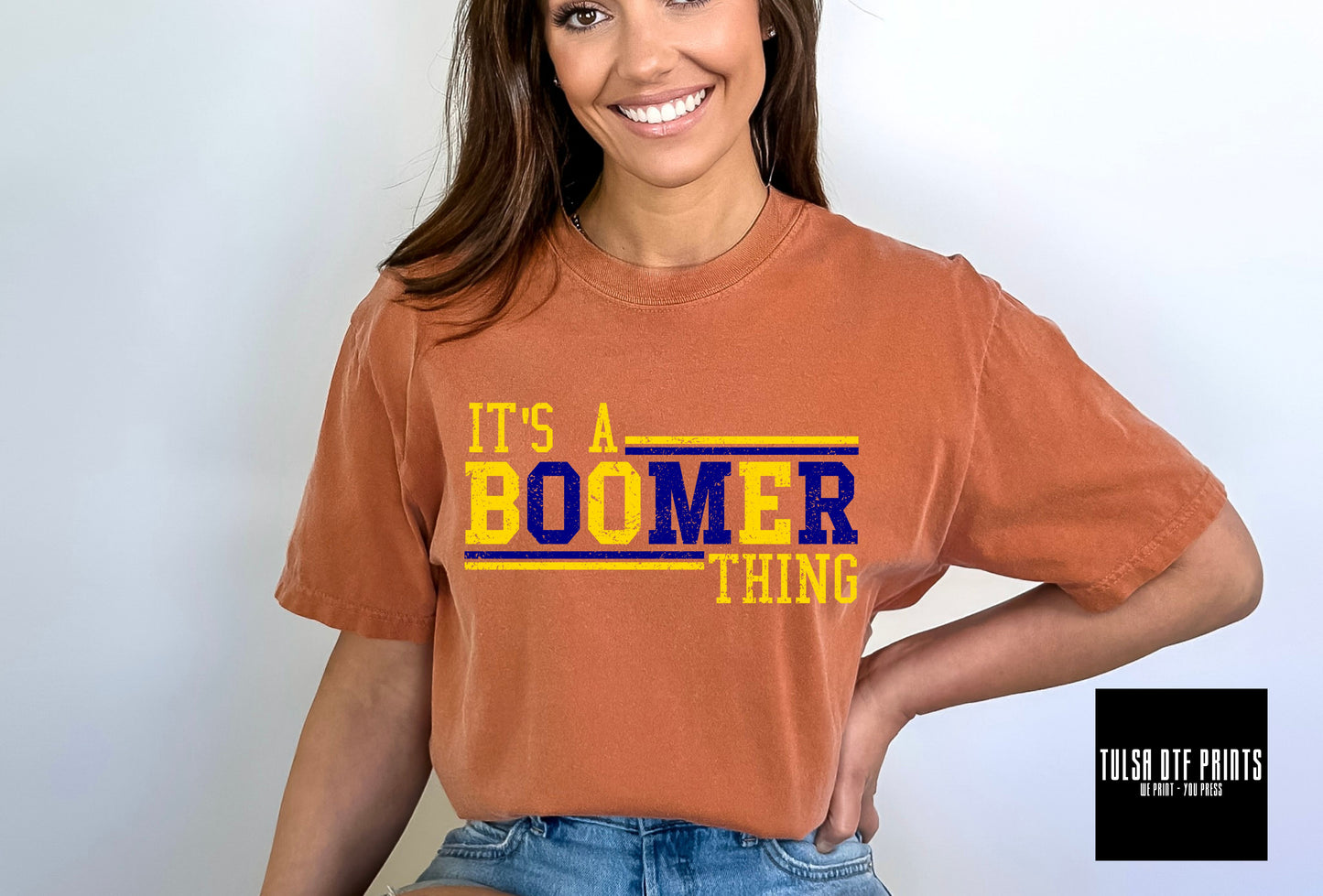 DTF IT'S A BOOMER THING YELLOW/NAVY TRANSFER