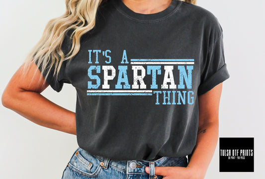 DTF IT'S A SPARTAN THING LIGHT BLUE/WHITE TRANSFER