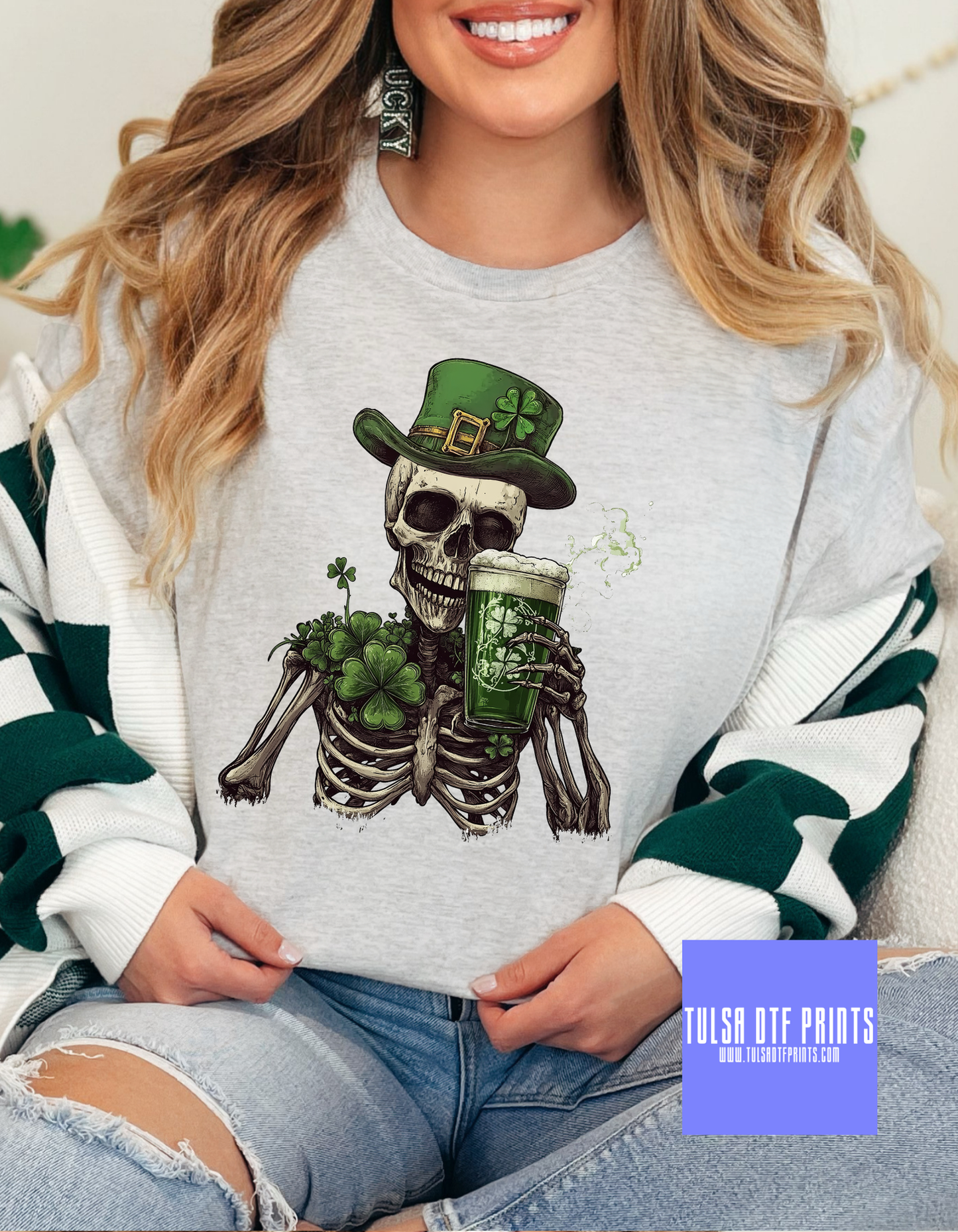 DTF ST PATTIES LUCKY SKELETON TRANSFER