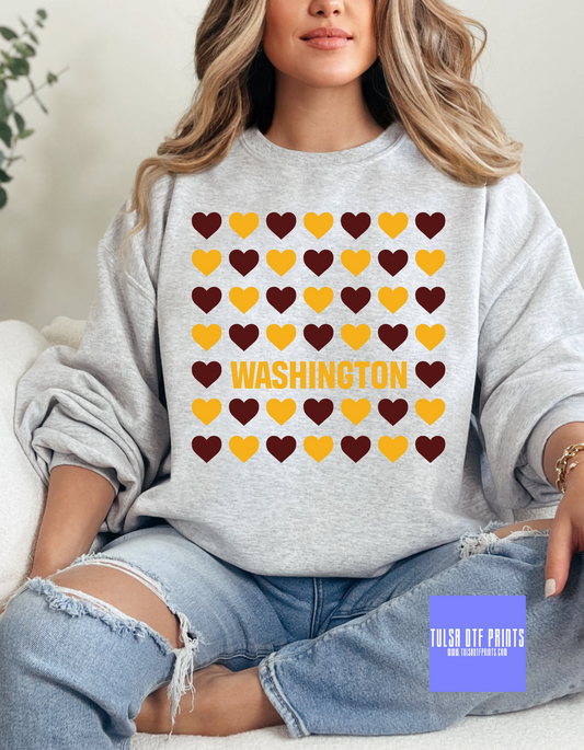 WASHINGTON HEARTS DTF TRANSFER