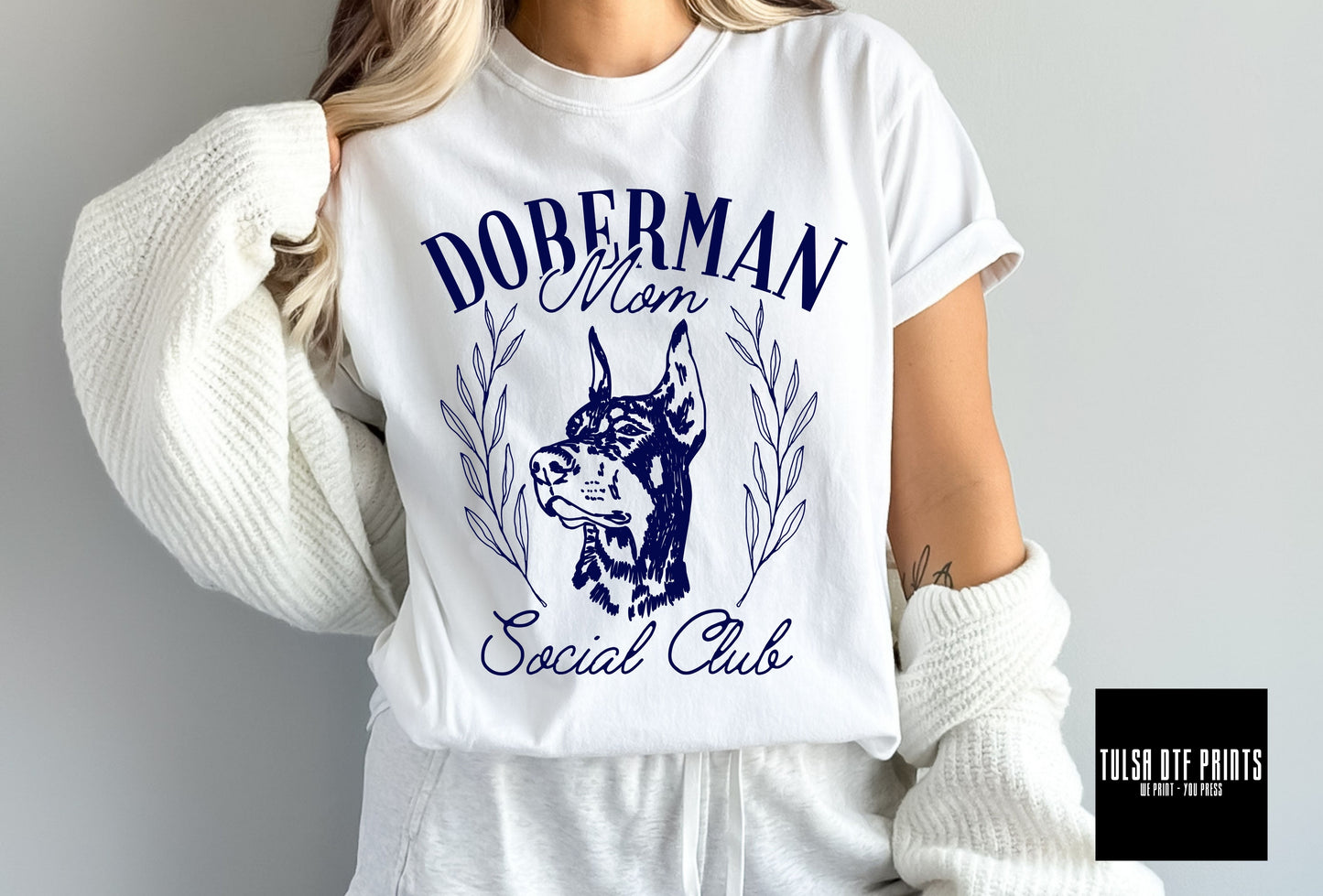 DTF DOBERMAN MOM SOCIAL CLUB TRANSFER