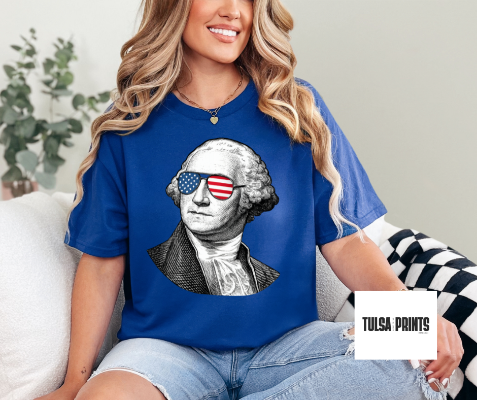 DTF GEORGE WASHINGTON W/ FLAG SUNNIES TRANSFER