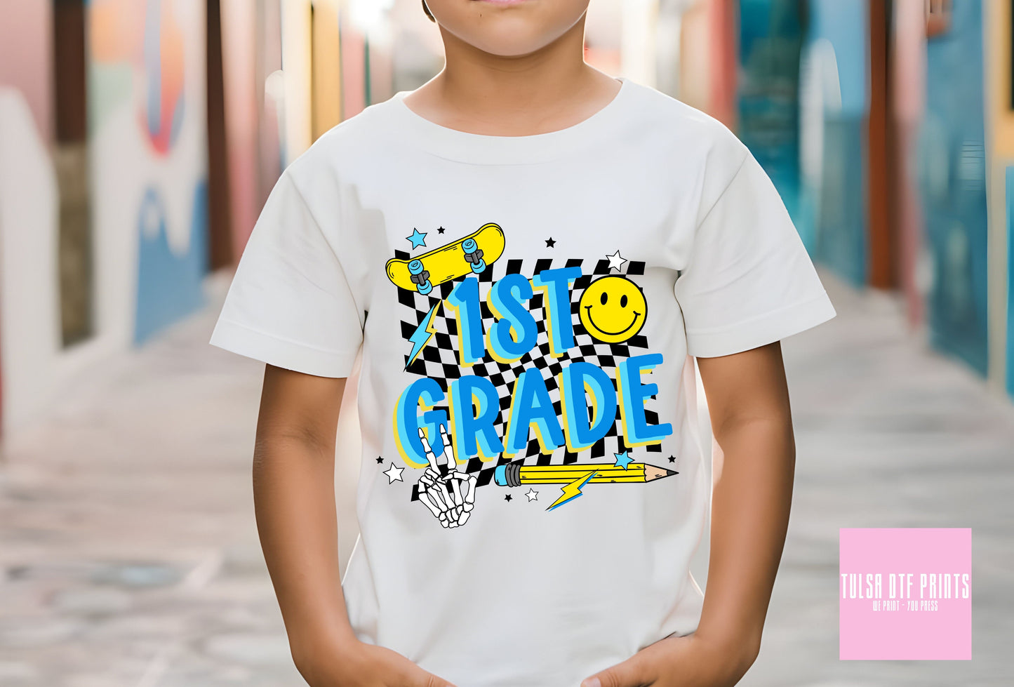 DTF BACK TO SCHOOL RETRO BOY SKATER (PRE-K TO 4TH GRADE AVAIL.) TRANSFER