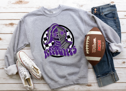 DTF KNIGHTS PURPLE/BLACK PREPPY MASCOT TRANSFER