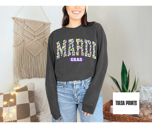 DTF MARDI GRAS CAMO LETTERS TRANSFER