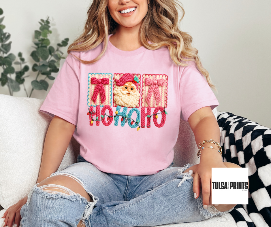 DTF HO HO HO FAUX YARN TRANSFER