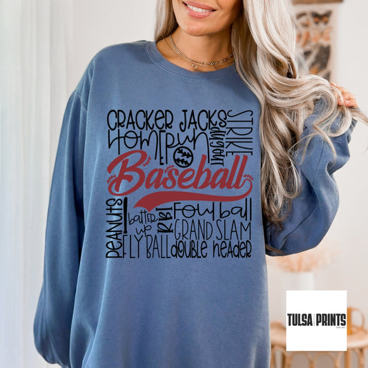 DTF BASEBALL DOODLE TEXTS TRANSFER