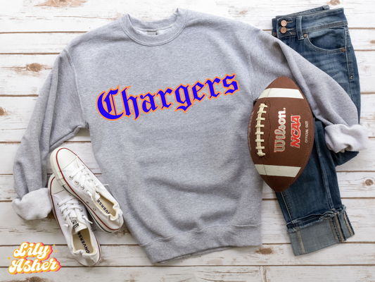 DTF CHARGERS BLUE/ORANGE DUKE DESIGN TRANSFER