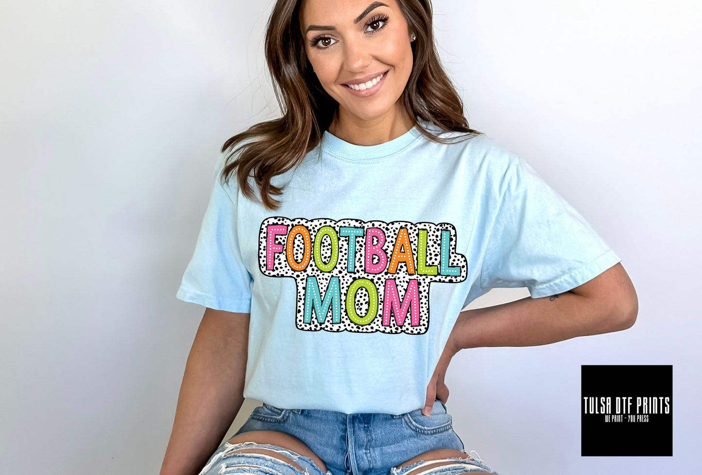 DTF FOOTBALL MOM DALMATIAN PRINTS TRANSFER