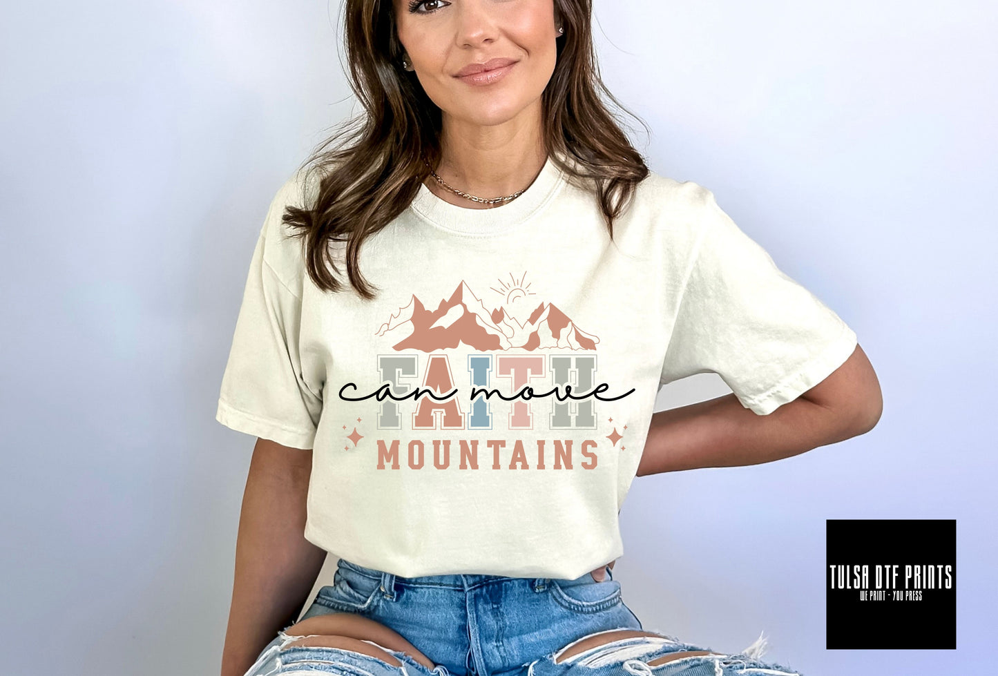 DTF RETRO FAITH MOUNTAINS TRANSFER