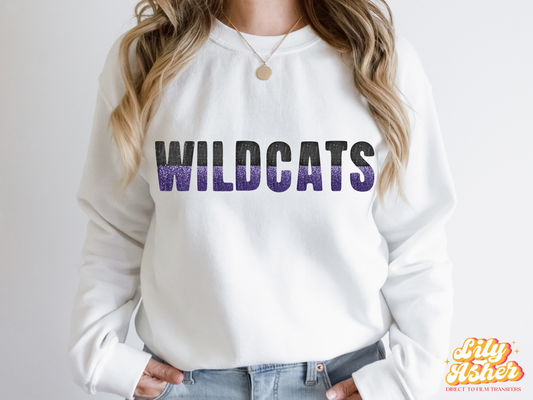 DTF WILDCATS BLACK/PURPLE GAME DAY SPLIT DESIGN TRANSFER