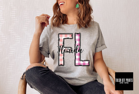 DTF FLORIDA PASTEL GINGHAM/PLAID TRANSFER