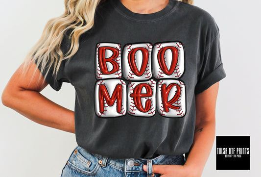 DTF BOOMER BASEBALL 3D INFLATED LETTERS TRANSFER