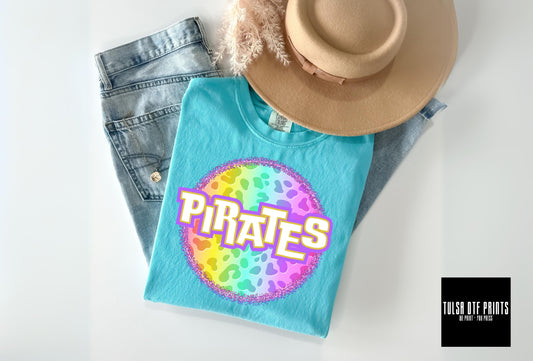 DTF PIRATES BRIGHT NEON LEO MASCOT TRANSFER