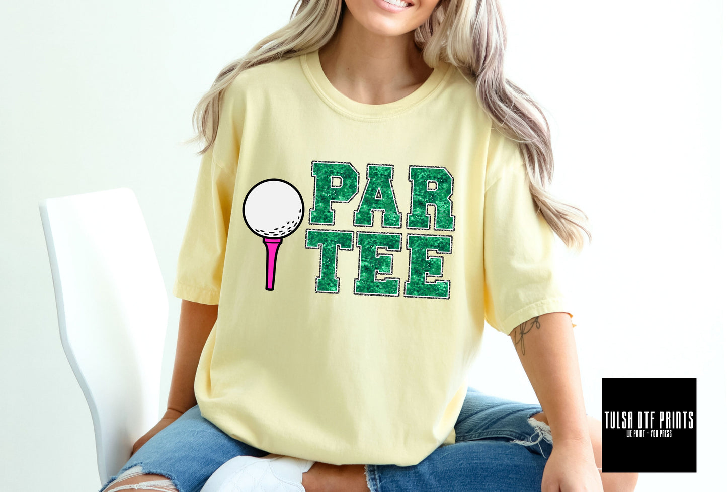 DTF GOLF PAR-TEE FAUX SEQUIN TRANSFER