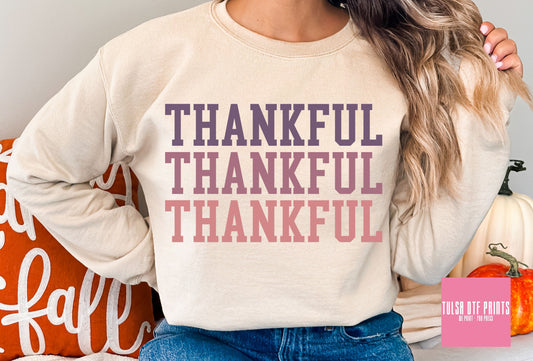 DTF THANKFUL STACKED TEXT TRANSFER