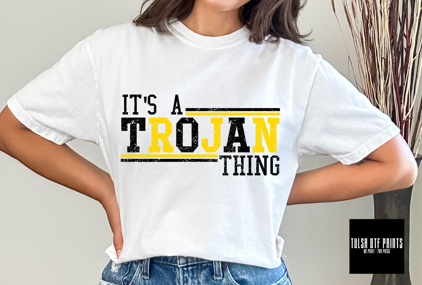 DTF IT'S A TROJAN THING YELLOW/BLACK TRANSFER