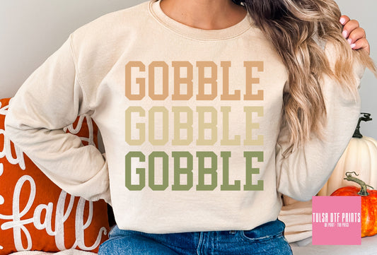 DTF GOBBLE STACKED TEXT TRANSFER