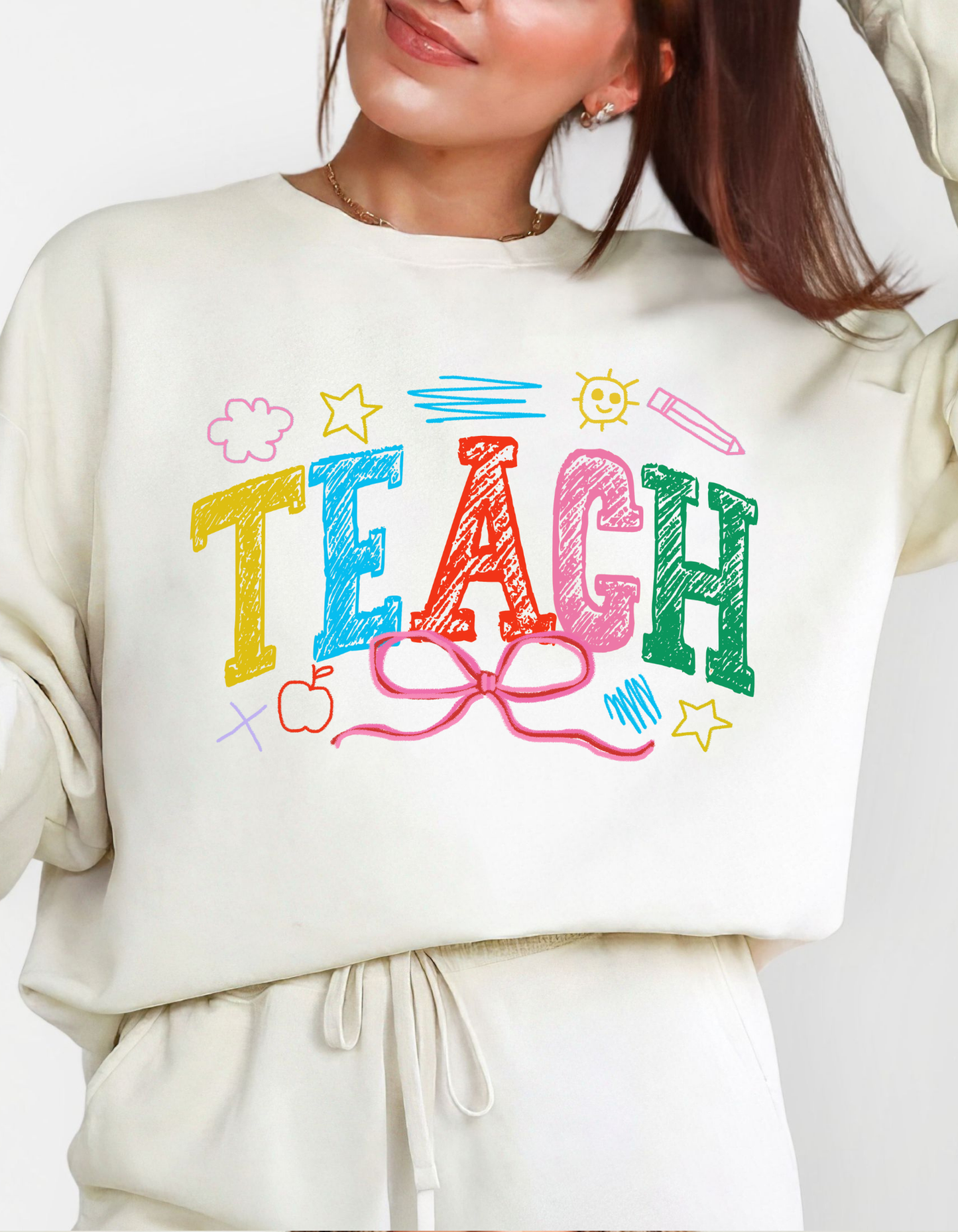 DTF TEACH CRAYON DOODLE TRANSFER
