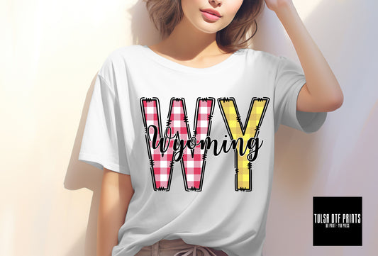 DTF WYOMING PASTEL GINGHAM/PLAID TRANSFER