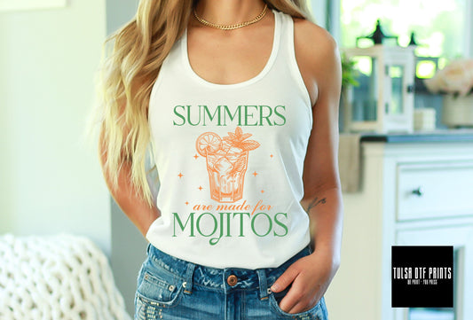 DTF RETRO SUMMERS ARE MADE FOR MOJITOS TRANSFER