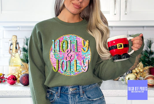 DTF HOLLY & JOLLY PREPPY TRANSFER