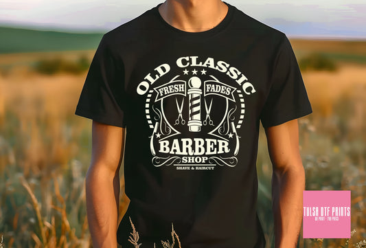 DTF OLD CLASSIC BARBER SHOP TRANSFER