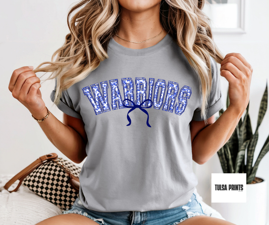 DTF WARRIORS BLUE TOILE BOW TRANSFER