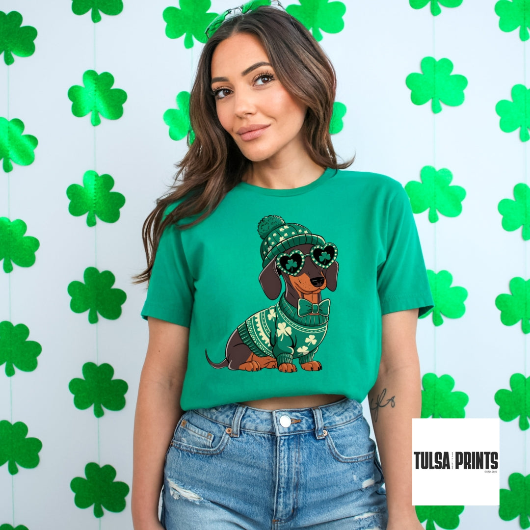 DTF LUCKY DACHSHUND W/ GLASSES TRANSFER