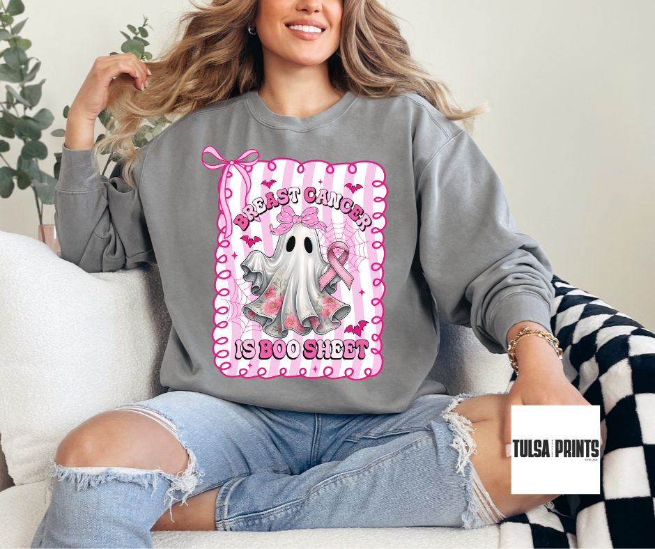 DTF BREAST CANCER IS BOO SHEET TRANSFER