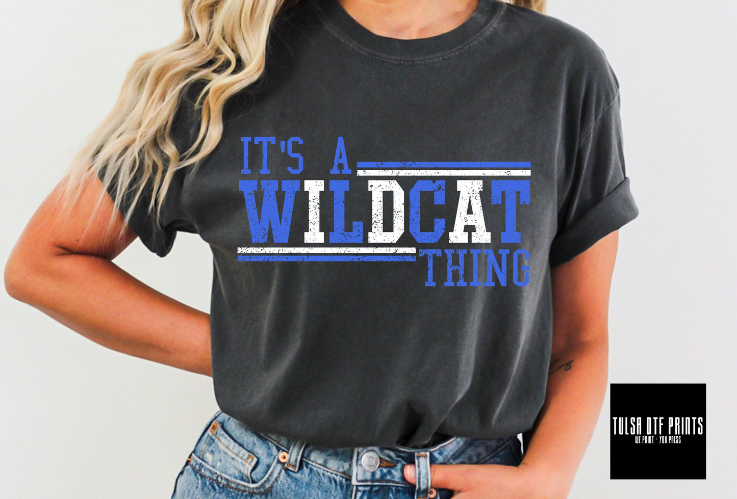 DTF IT'S A WILDCAT THING ROYAL/WHITE TRANSFER