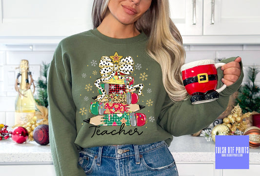 DTF TEACHER PENCIL TREE TRANSFER