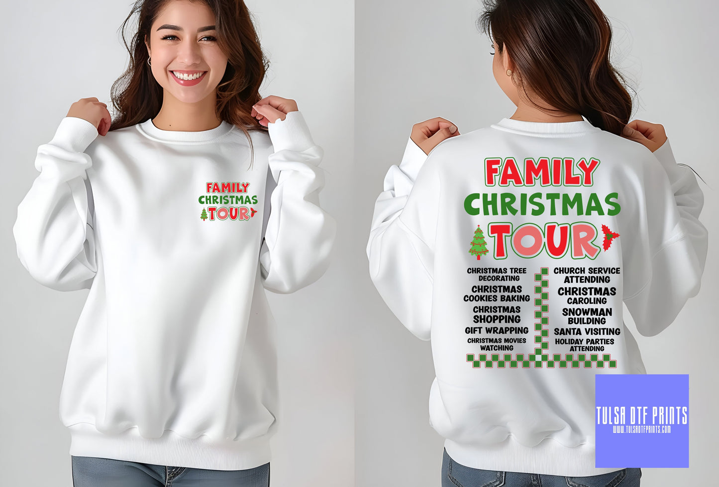 DTF FAMILY CHRISTMAS SHIRT W/ POCKET TRANSFER