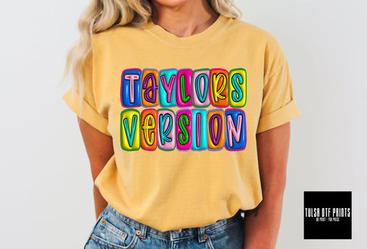 DTF TAYLOR'S VERSION 3D INFLATED LETTERS TRANSFER