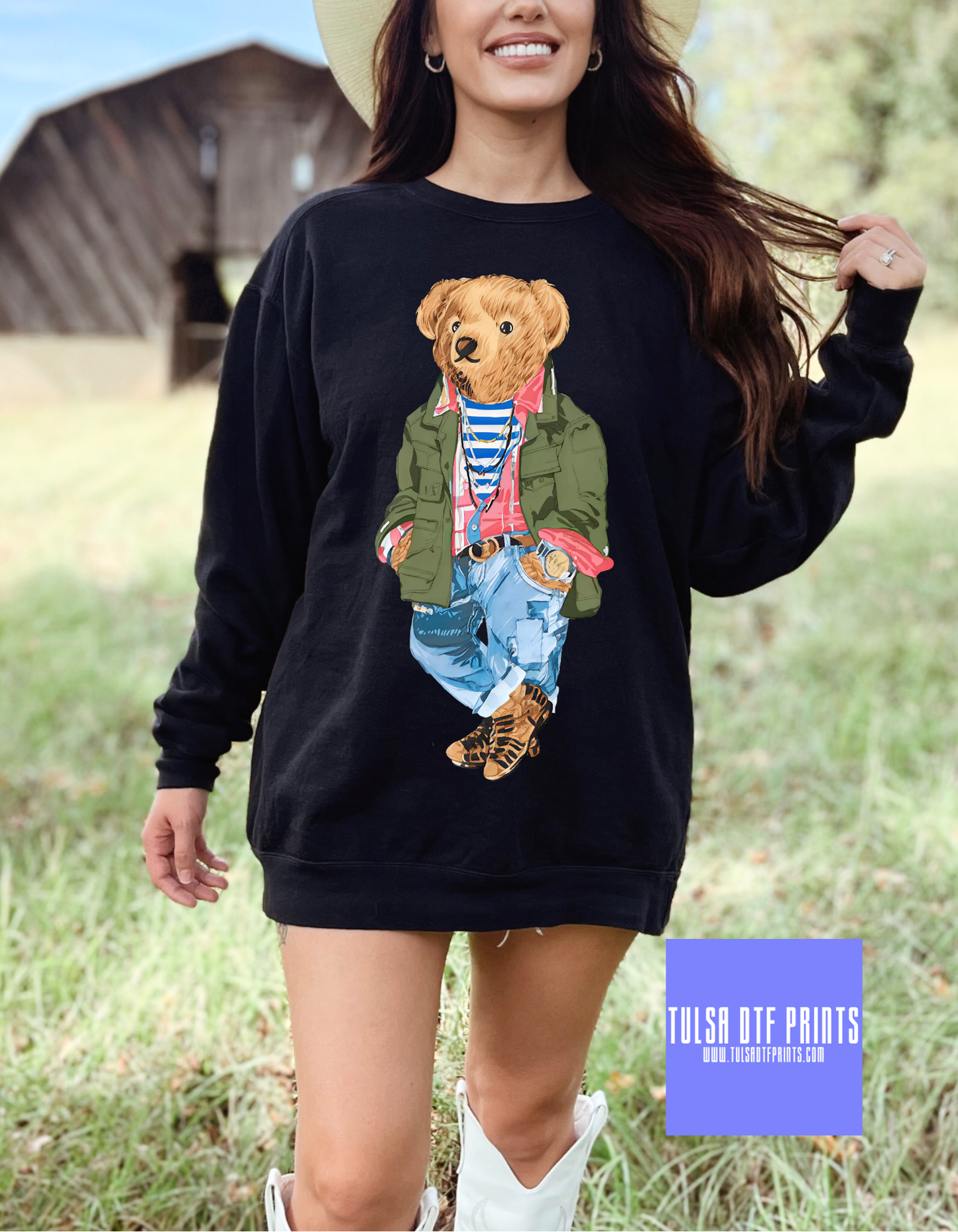 DTF FANCY BOY BEAR TRANSFER