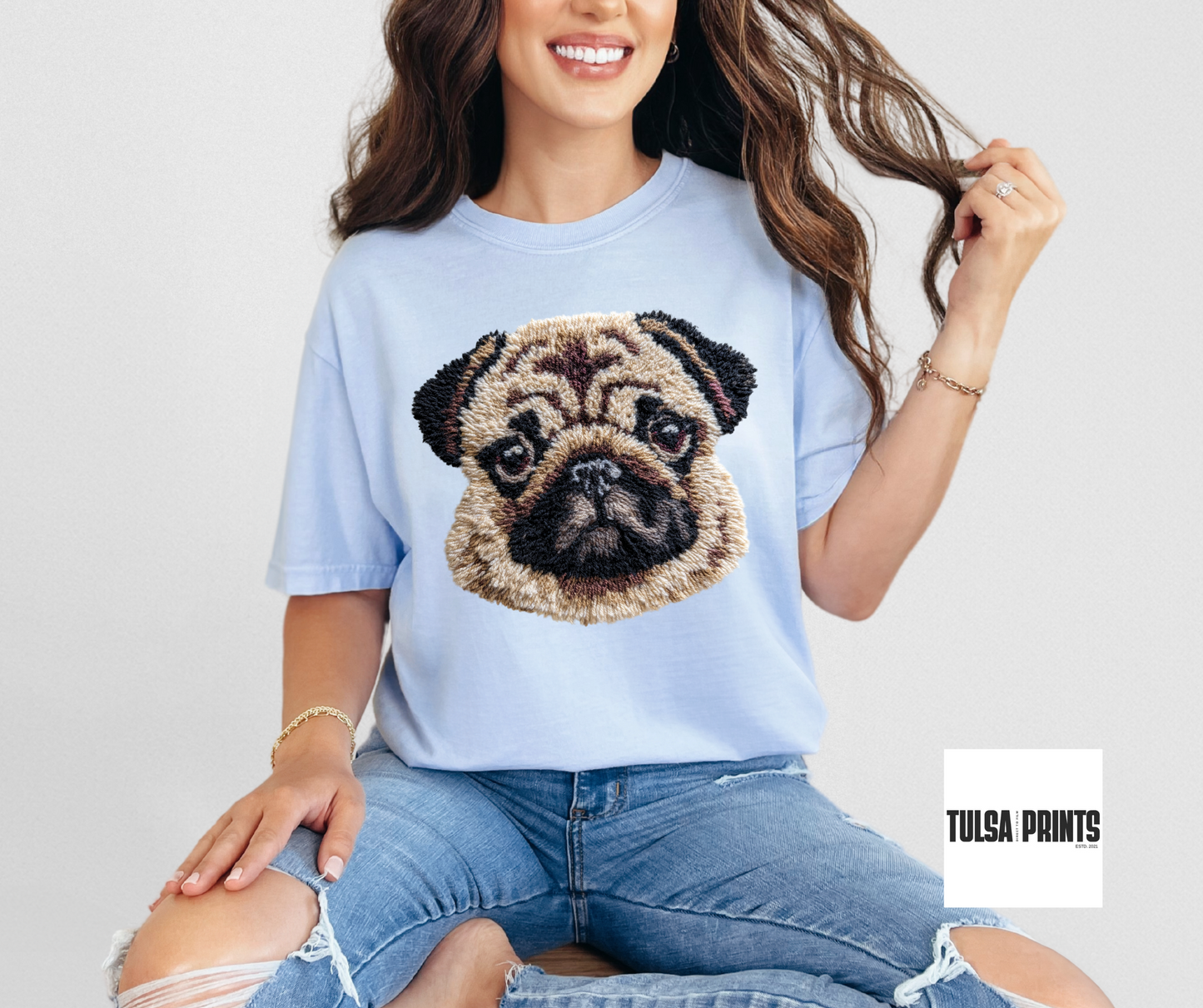 DTF LATCH HOOK YARN DOGS TRANSFER
