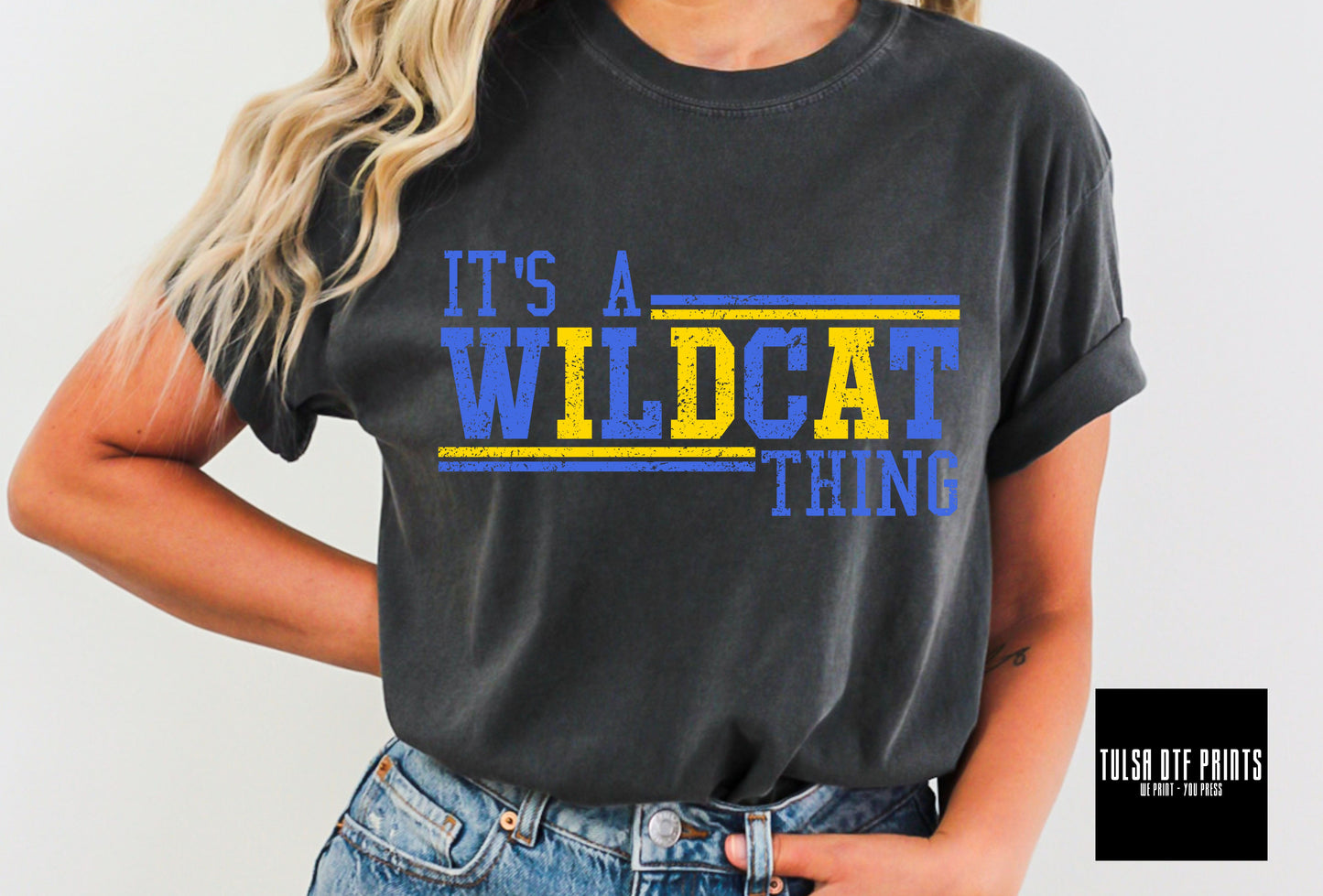 DTF IT'S A WILDCAT THING ROYAL/YELLOW TRANSFER