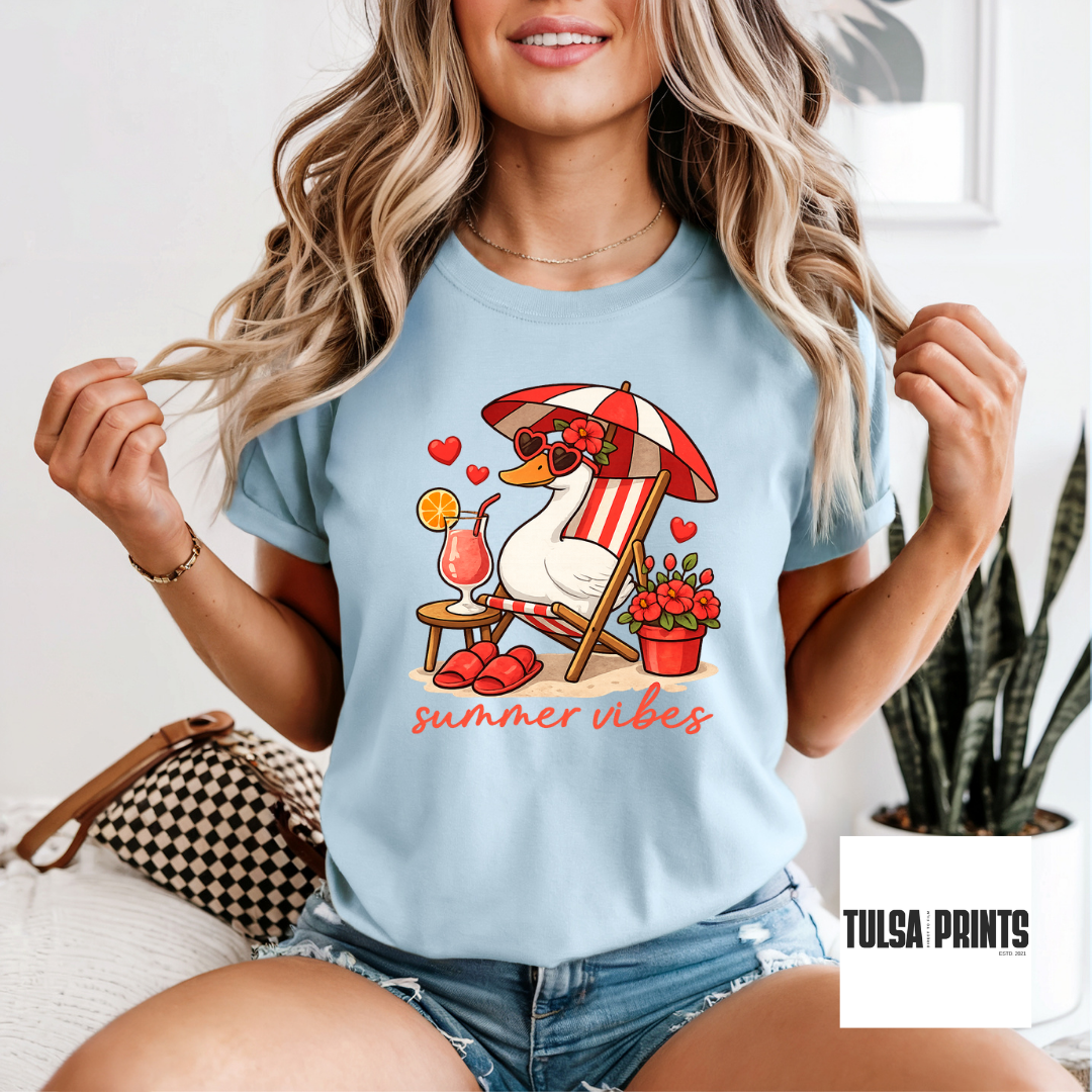 DTF STRAWBERRY GOOSE SUMMER VIBES TRANSFER
