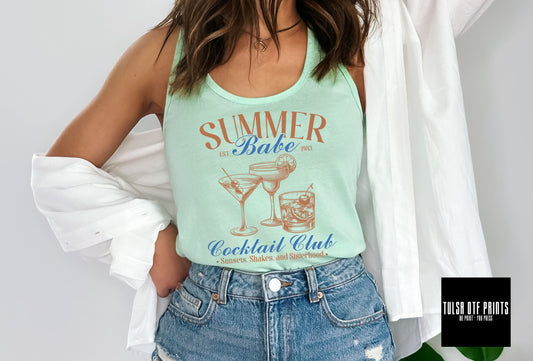 DTF RETRO SUMMER BABE COCKTAIL CLUB TRANSFER