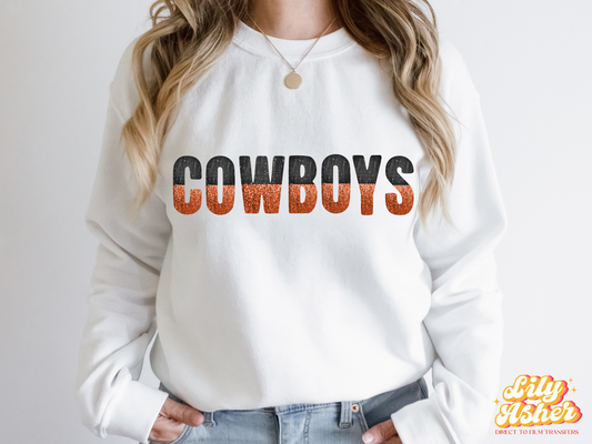 DTF COWBOYS BLACK/ORANGE GAME DAY SPLIT DESIGN TRANSFER