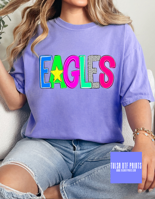 DTF GAME DAY MASCOT NEON ALPHA (MULITPLE OPTIONS)TRANSFER