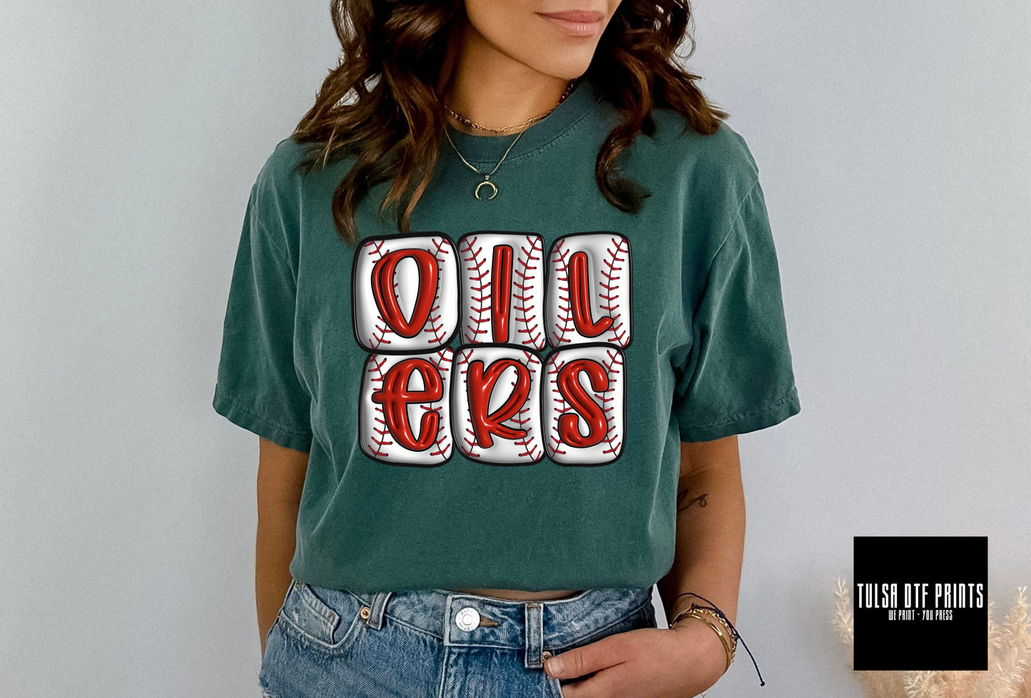 DTF OILERS BASEBALL 3D INFLATED LETTERS TRANSFER