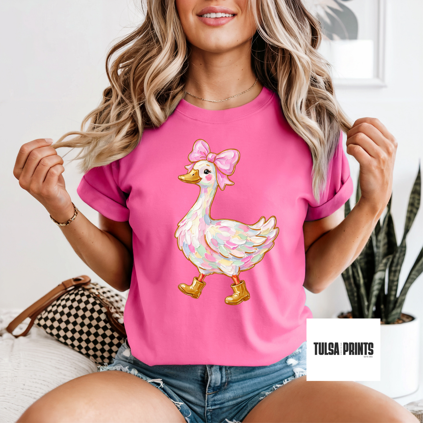 DTF PASTEL PAINTED GOOSE TRANSFER