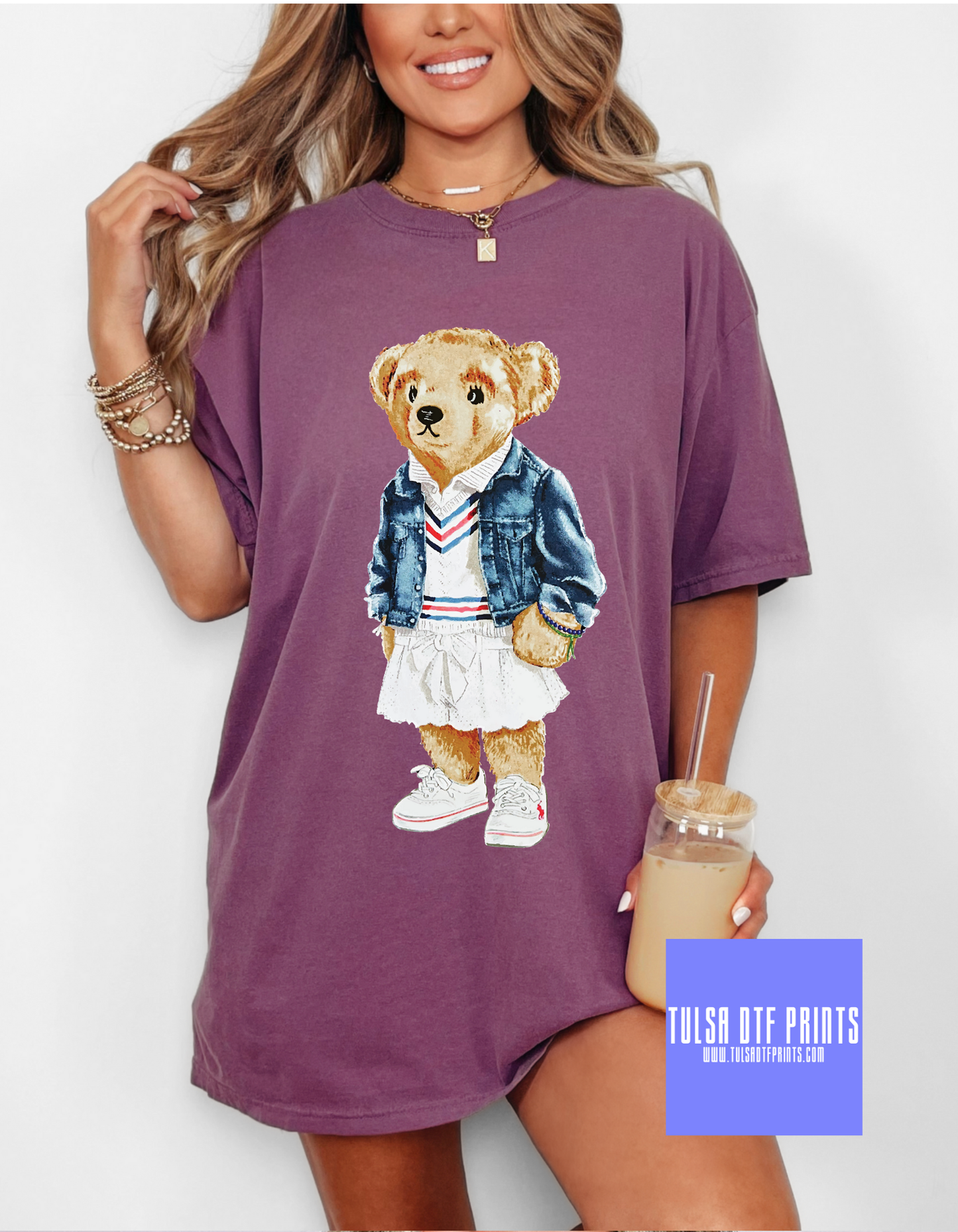 DTF FANCY GIRL BEAR TRANSFER