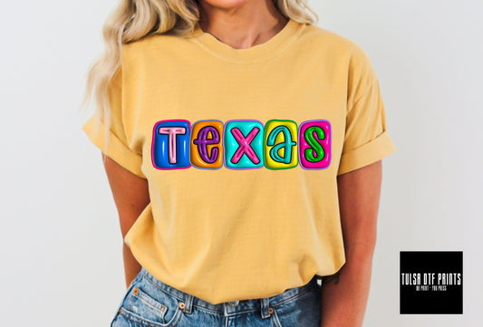DTF TEXAS 3D INFLATED LETTERS TRANSFER